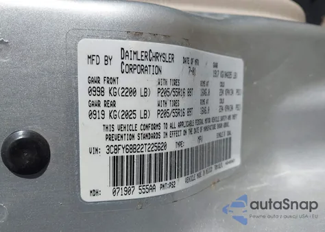 2002 Chrysler Pt Cruiser Limited from USA, damaged, VIN 3C8FY68B22T225620